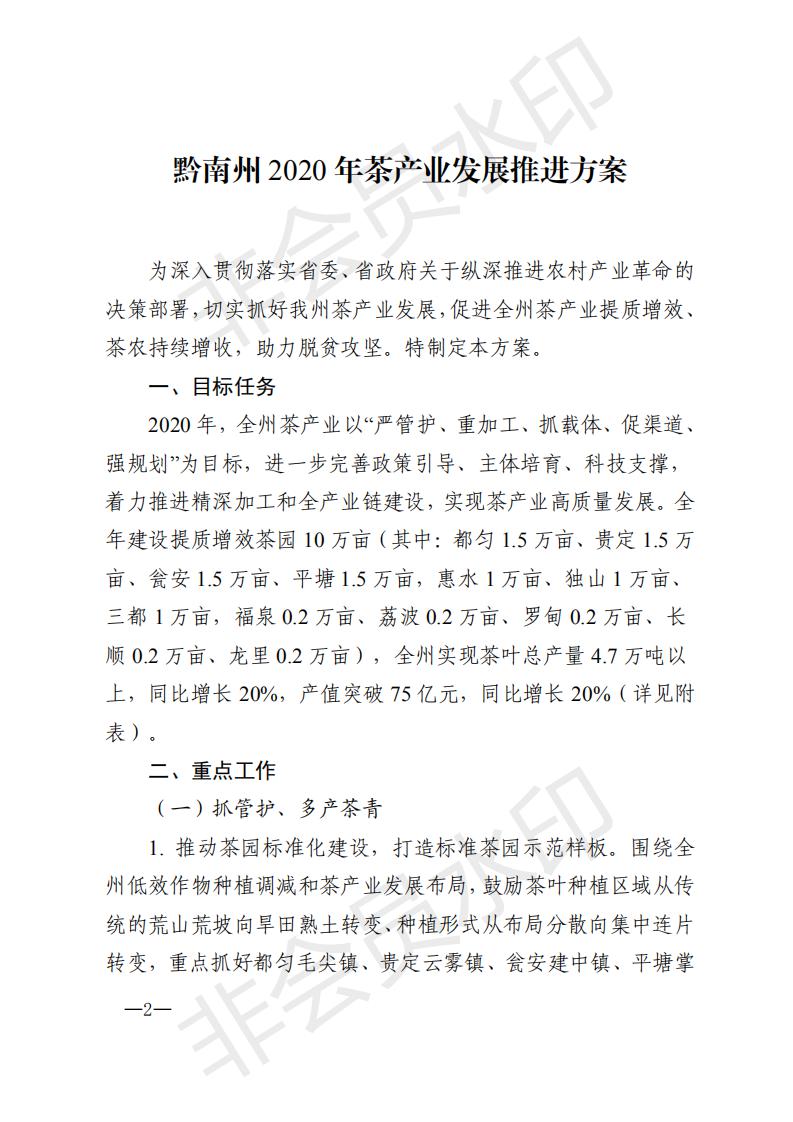 黔南茶领发〔2020〕1号黔南州农村产业革命茶产业发展领导小组关于印发《黔南州2020年茶产业发展推进方案》的通知_01.jpg